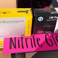 Nitrile Powder Free Black Gloves 