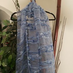 Womans Sky Blue Fashion Scarf/Shawl  NWT