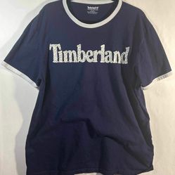 Timberland Mens XL Navy Tshirt Logo Short Sleeve Top Crewneck Cotton