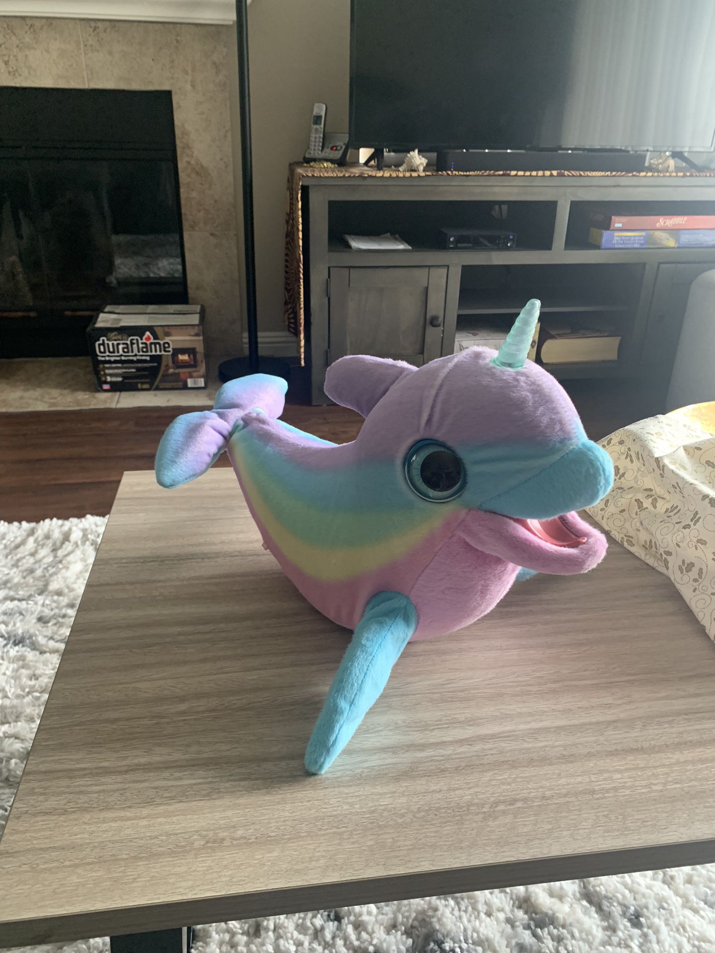 NWOT Fur Real 19” Wavy the Narwhal' Rainbow Toy Interactive Animatronic With Sound