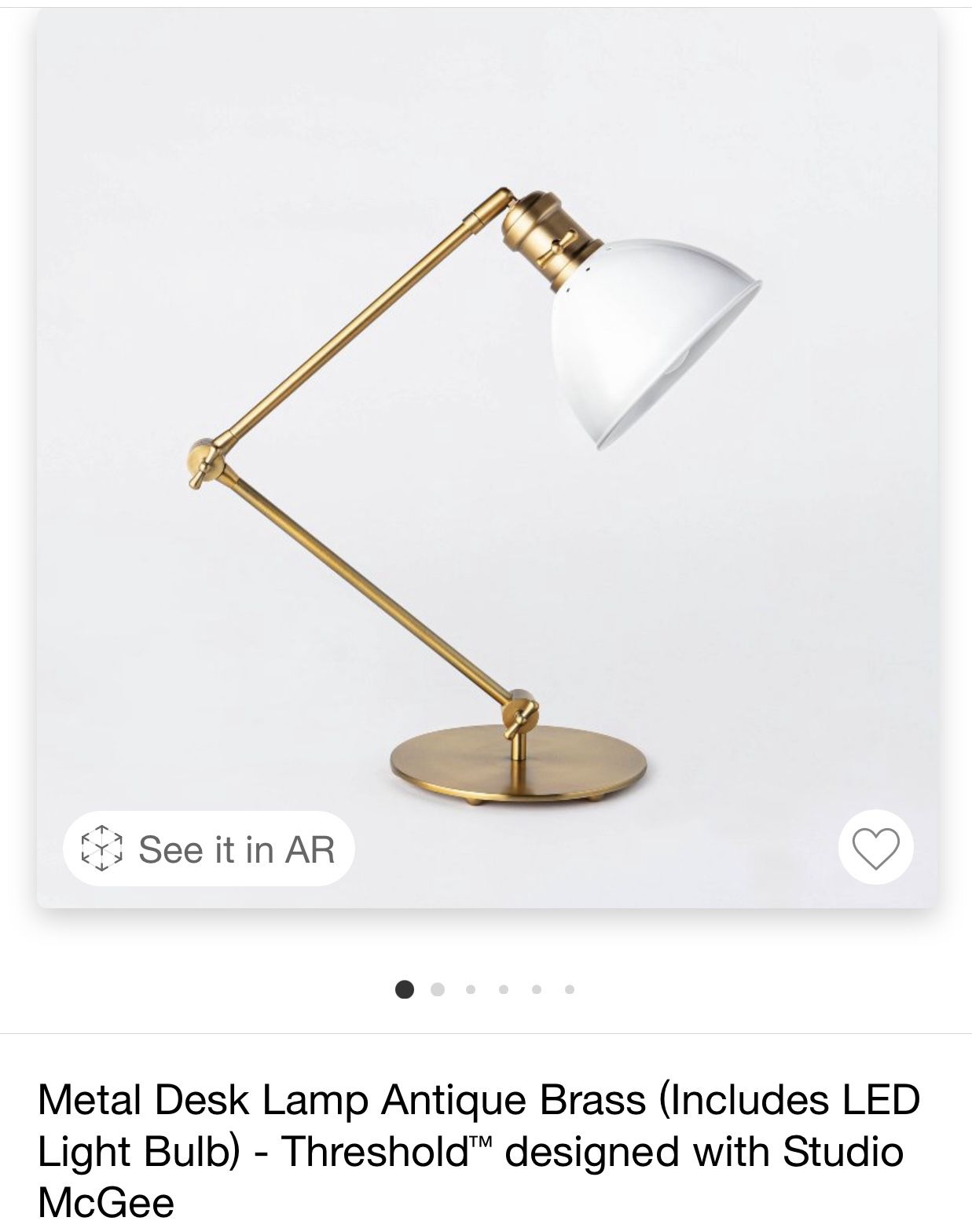 Metal Desk Lamp Antique Brass