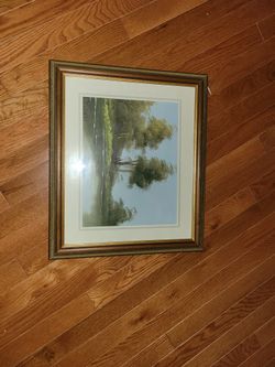T. Mari Print Trees Vintage 1970s Matted