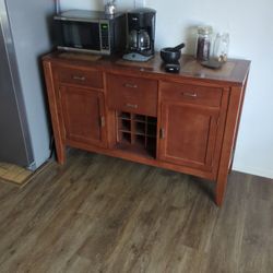Solid Wood Buffet / Sideboard with Wine Storage and Drawers