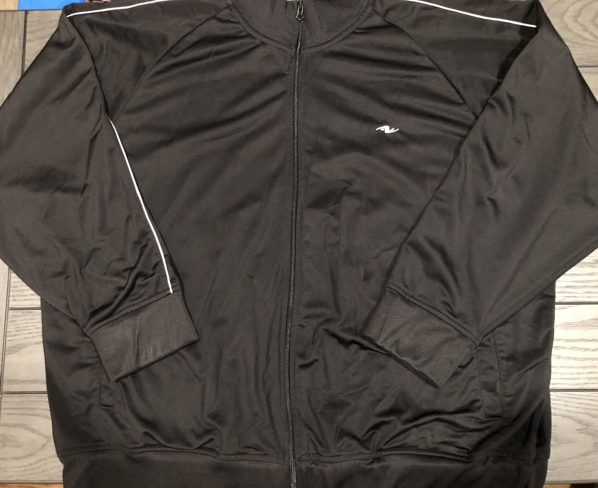 Vtg 90s/Y2K Athletic Works Men’s Big/Tall Black/White Zip Front Track Suit Jacket 3XL