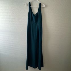 Teal Green Sleeveless Maxi Formal Dress