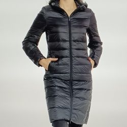Aspen Lightweight Down-bkend Long Hooded Packable Jacket -insulated Size XL Women's  New
