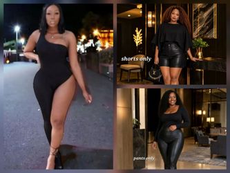 Plus Size Baddie Combo Size XL includes brand new jumpsuit, faux leather shorts and pants