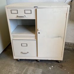 Vintage Fireproof Cole Steel File Cabinet With Safe
