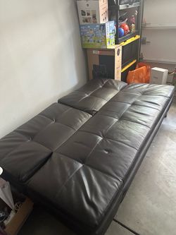 Black Futon Sofa Bed - Queen Size - Great Condition
