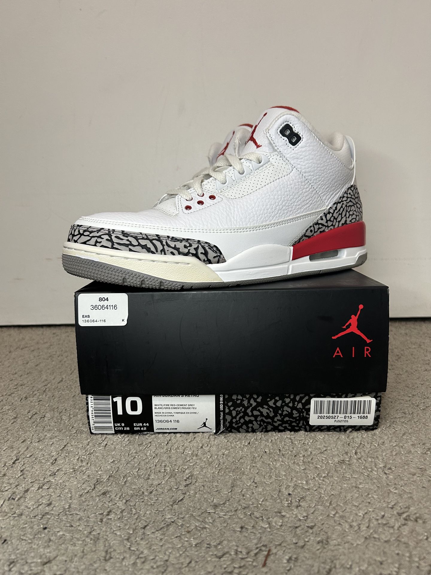VNDS JORDAN 3 KATRINA HALL OF FAME SIZE 10