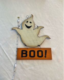 Halloween Ghost BOO! Wooden Wall Hanging
