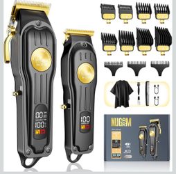 Hair Clippers for Men Cordless Hair Clipper Hair Trimmer Barber Clippers Zero Gapped T-Blade Hair Trimmer with LCD Display & Guide Combs Beard Cutting