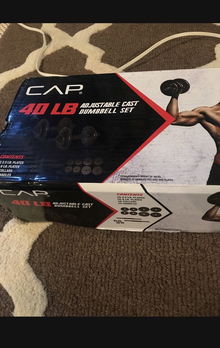 Cap 40 lb adjustable dumbbell set
