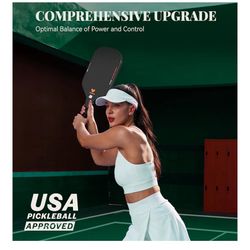 Pickleball Paddles, Carbon Fiber Pickleball Paddle with a 16mm Shark Power Polymer Core, The Pickleball Rackets Designed for Ultimate Spin & Consisten