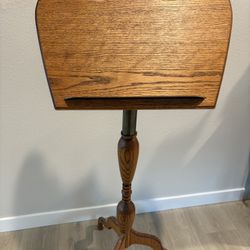 Solid Oak Music Stand w/metronome