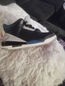 Air Jordan 3 Black Blue Gray Sneakers