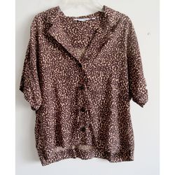 & Other Stories Polka Dotted Short Sleeve Blouse - Size 2