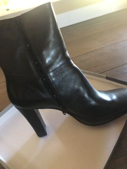 Brand New Black Leather Boots - Size 9