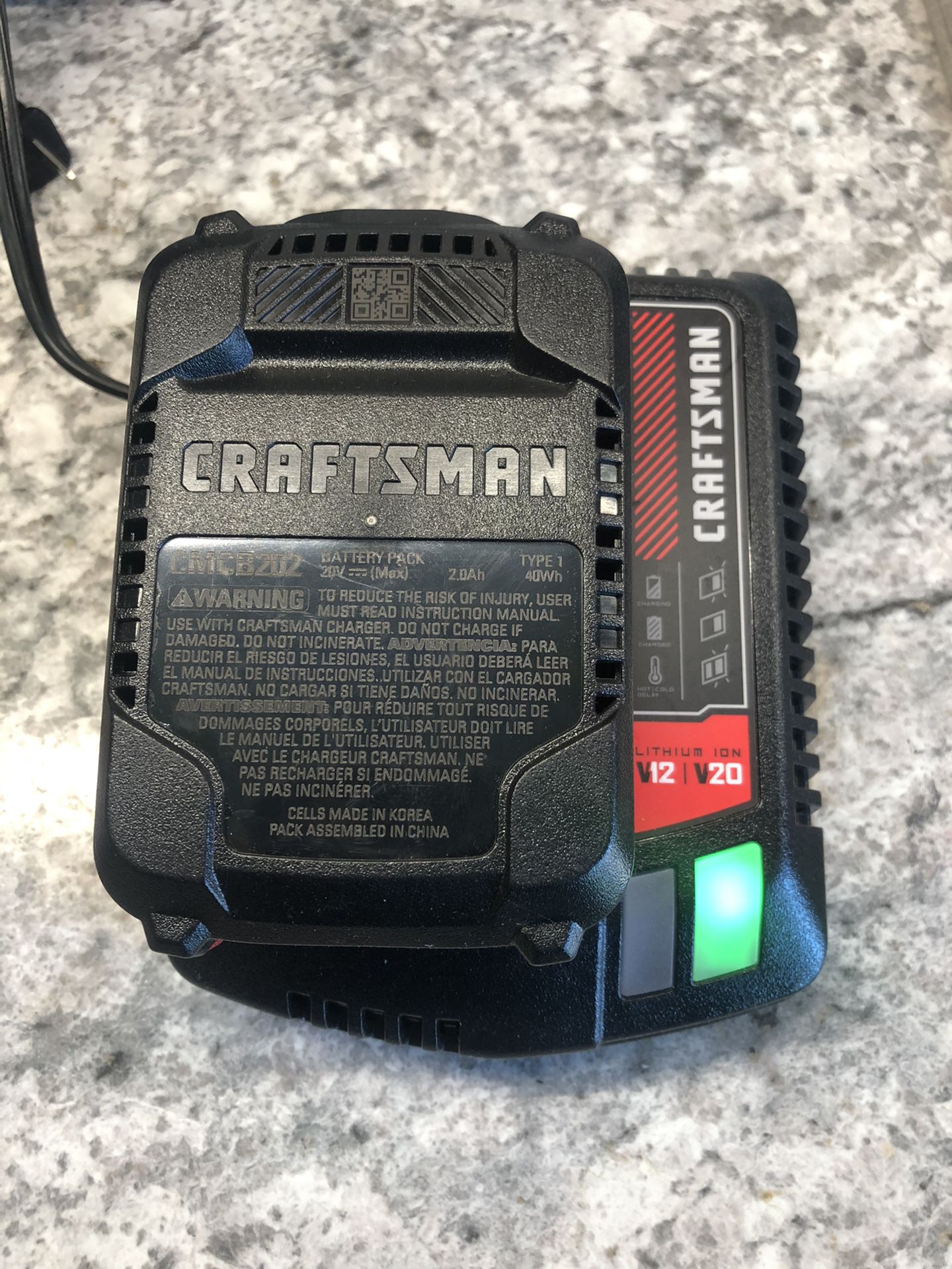 Craftsman’s 20v battery and charger