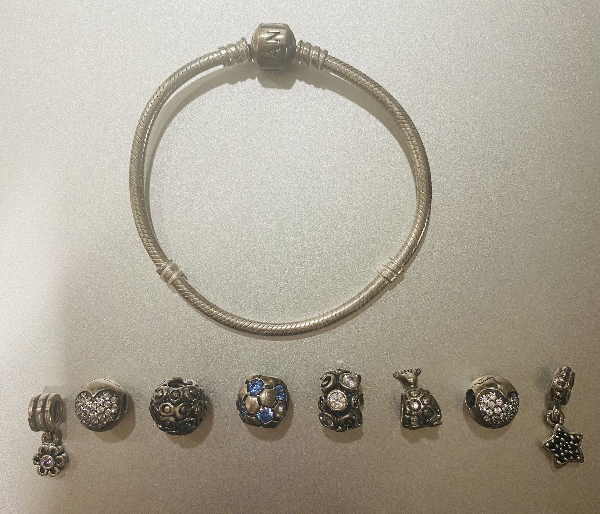 Pandora Charm Bracelet (Clips and Charms)