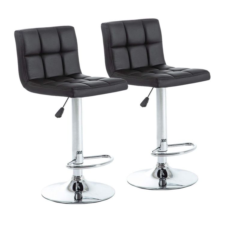 Faux Leather Quilted Bar Stools 