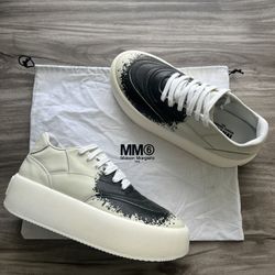 MM6 Maison Margiela Spray Paint Leather Platform Sneaker Size 7 Men’s/8.5 Women 
