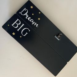 Dream Big Navy Blue 9x5 Wooden Picture Frame Metal Clip for 4x6, Free Standing