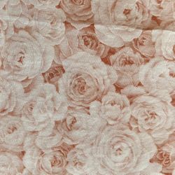 Fa-34 Cotton Peach And White Floral Fabric