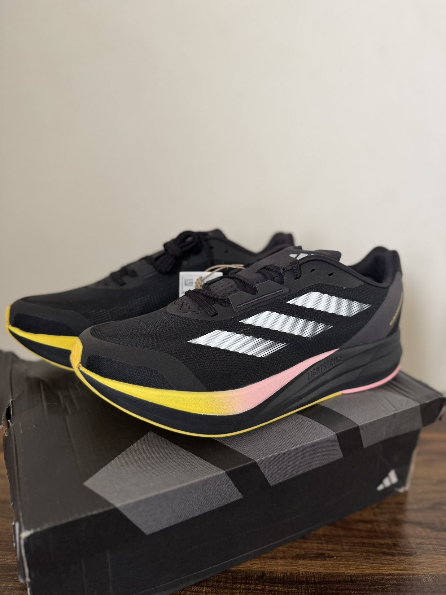 adidas Men’s duramo Speed Core Black Zero Metallic Spark Running Workout Gym Sneaker