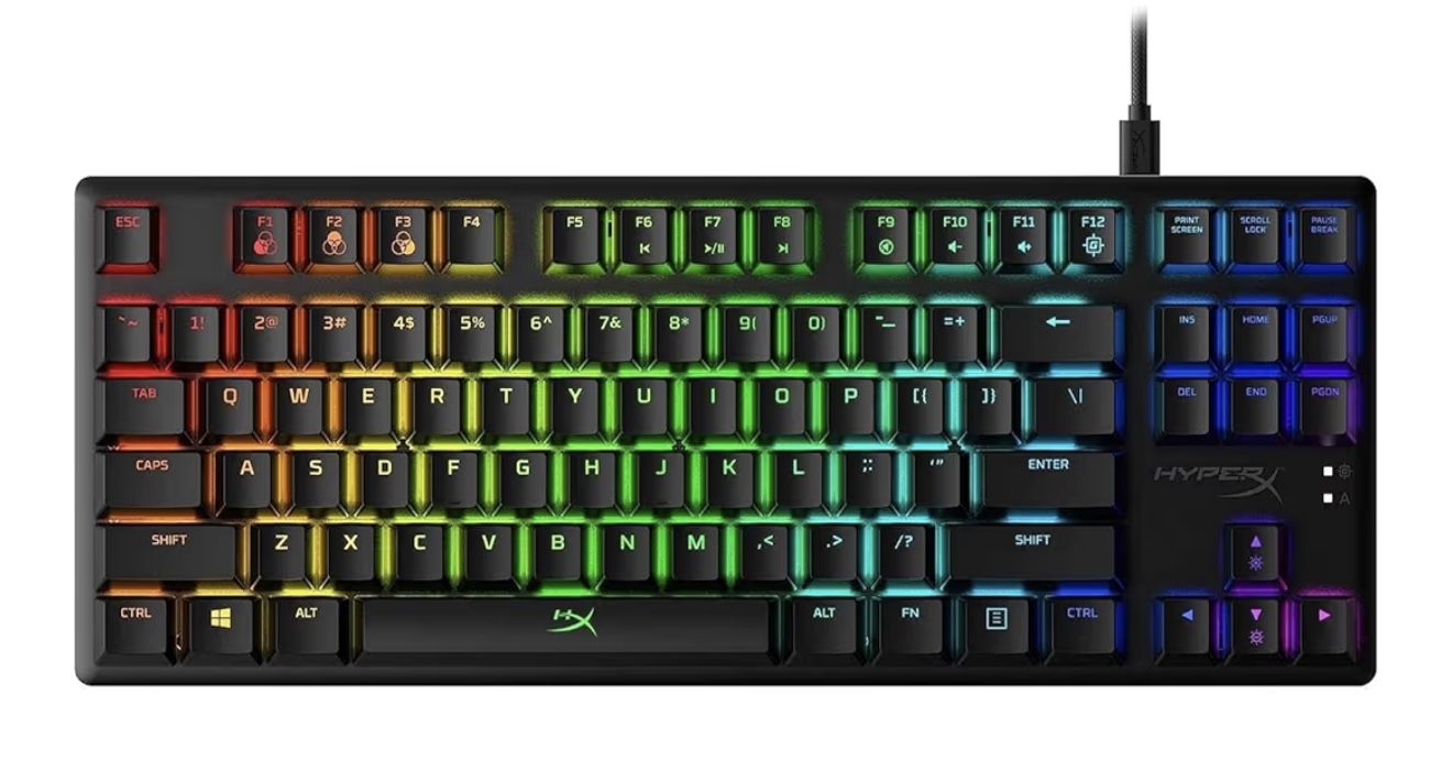 HyperX Alloy Origins Core Mechanical Gaming Keyboard Low Profile Aluminum Body Aqua Switch Tactile RGB
