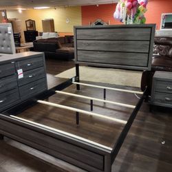 4pc Queen Bedroom Set Queen Bedframe Dresser Mirror Nightstand 