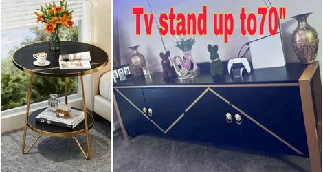 3 items for $160 dinner table63β ,tv stand table 70β side table