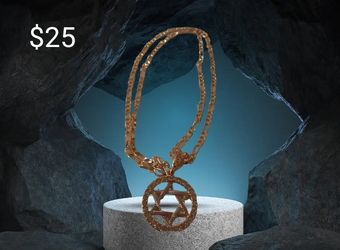Cadena Con Dige De Estrella De David De Oro Laminado 