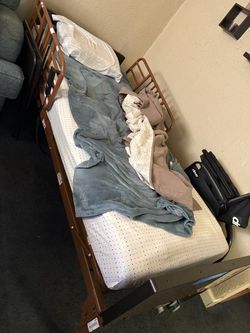 Electric bed with mattress and manual chair