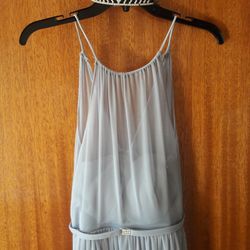 Prom Dress-Light Gray floor length