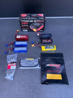 Hobby RC batteries and parts and charger lightly used everything works no problem shoot me offer Text me what you need. I will let you know how much.