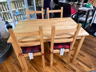 Ikea table and 4 chairs with cushions