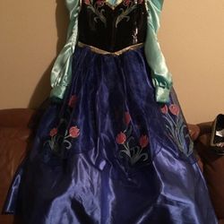 DISNEY FROZEN ANNA COSTUME AND SHOES