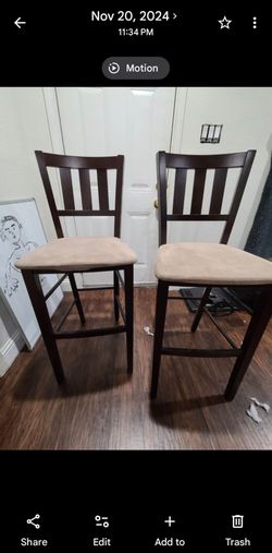 Set of 2 Counter/Bar Height Chairs