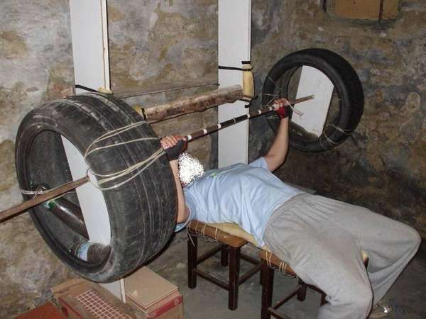 Bench Press with 100 lb Weights