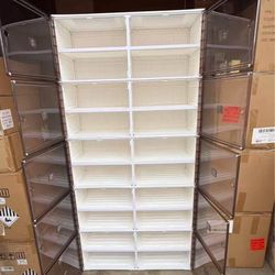 Portable Shoe Rack Organizer for Closet Entryway, Stackable Sneaker Storage Shoe Cabinet