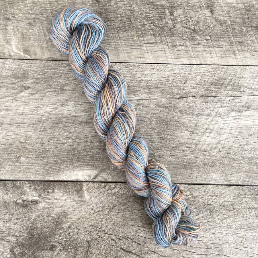 Light Blue Beige Warm Grey Light Fingering Wool Blend Yarn