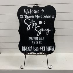 40” Ornate Erasable Chalkboard On Easel
