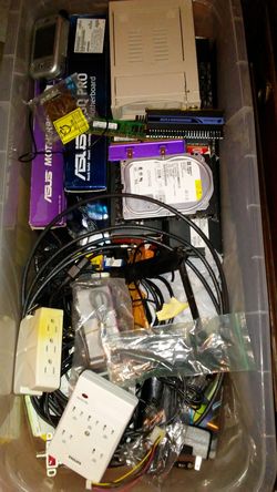 Boxes of computer stuff