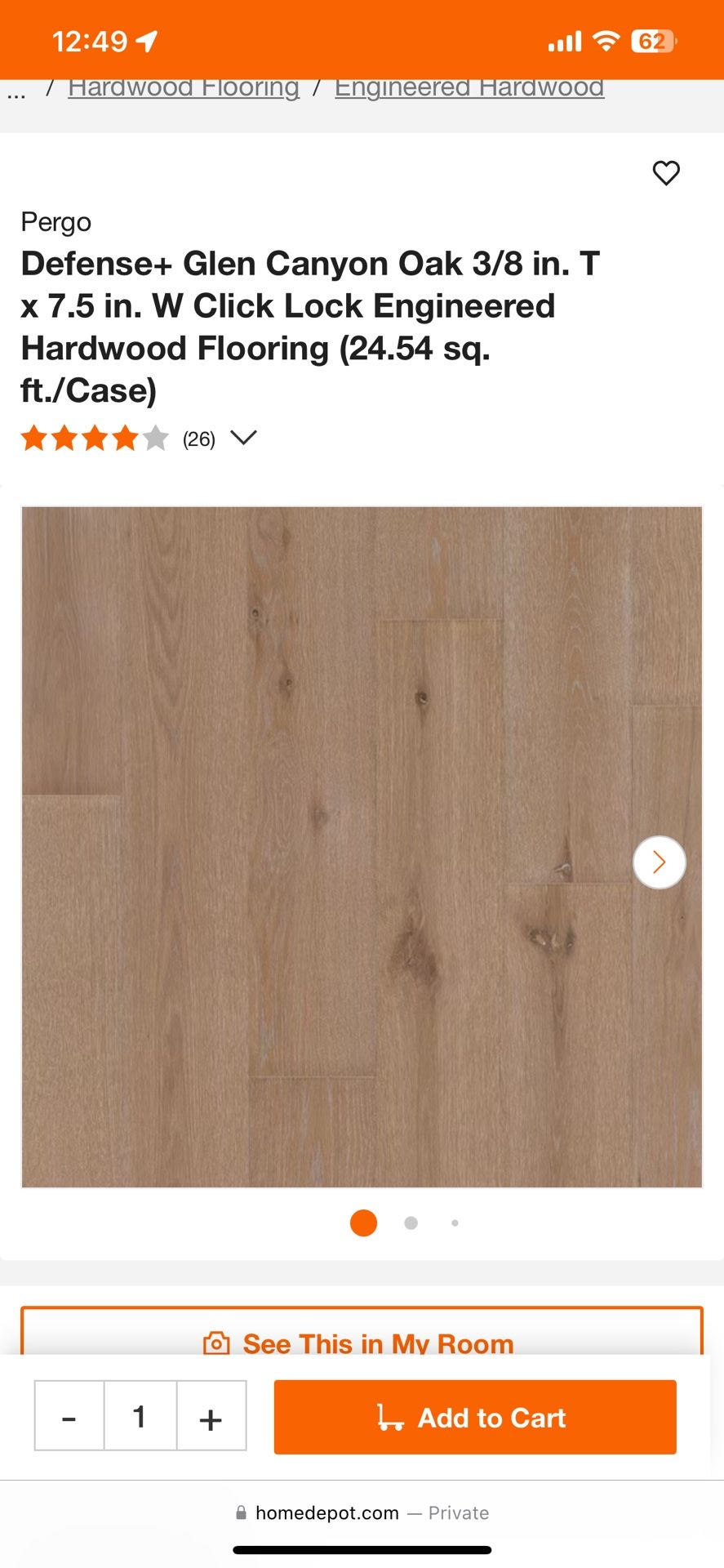 Pergo Defense+ 7.48 in. Waterproof Engineered Oak Hardwood Flooring