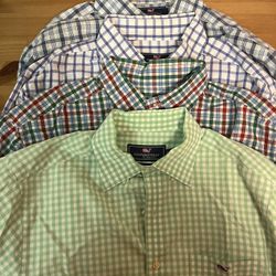 4 Mens Medium Vineyard Vibes Dress Shirts 
