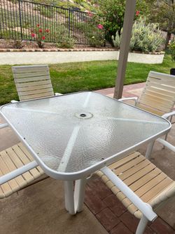 Outdoor table and chairs.