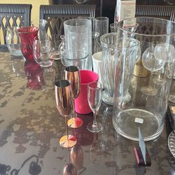 Glassware, Vases, Cheese Knives, Champagne Glasses