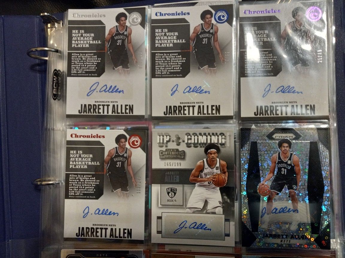 JARRETT ALLEN 59 LOT AUTOGRAPHED AUTO SIGNED NBA BROOKLYN NETS AND CLEVELAND CAVALIERS