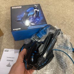 G9000 Stereo Gaming Headset for PS4 PC Xbox One PS5 Controller, Noise Cancelling Over Ear Headphones with Mic, LED Light, Bass Surround, Soft Memory E